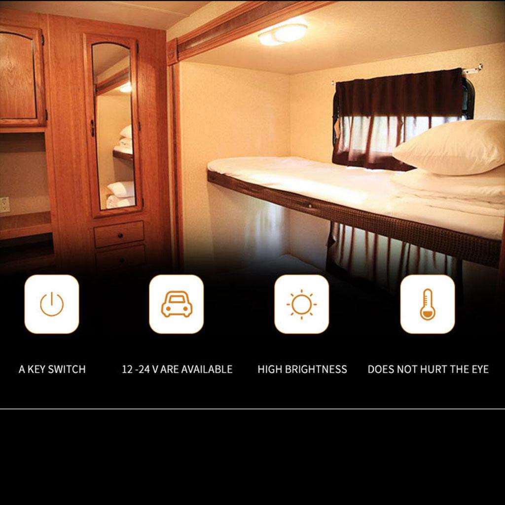 Single/Dual LED Dome Light with Seperate Switch 10-24V Ceiling Lamp RV Interior Equipment RV Interior Lighting