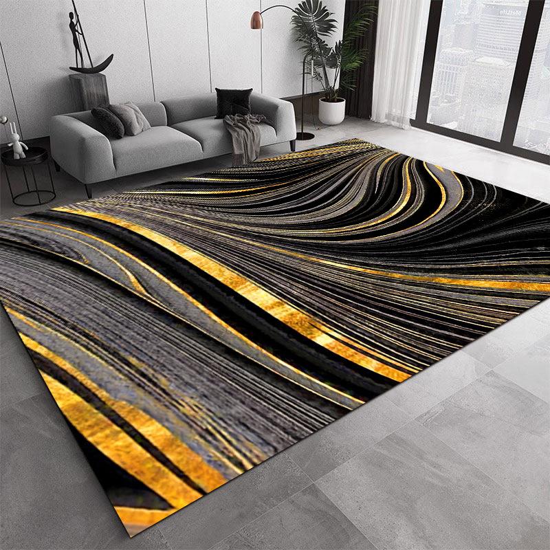 Modern Abstract Swirl Stripe Large Area Rug Non Slip Stain Resistant Floor Mat Living Room Bedroom Sofa Home Decor