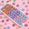 20pcs 14x8.5mm Resin Beads Rainbow Stripe Flat Round Big Hole Loose Beads For Jewelry Making DIY Bracelets Necklace Accessories