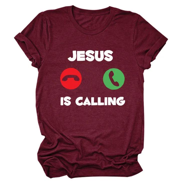 JUSUS iS CALLING Letter Print T Shirt Women Short Sleeve O Neck Loose Women Tshirt Ladies Summer Tee Shirt Tops Clothes