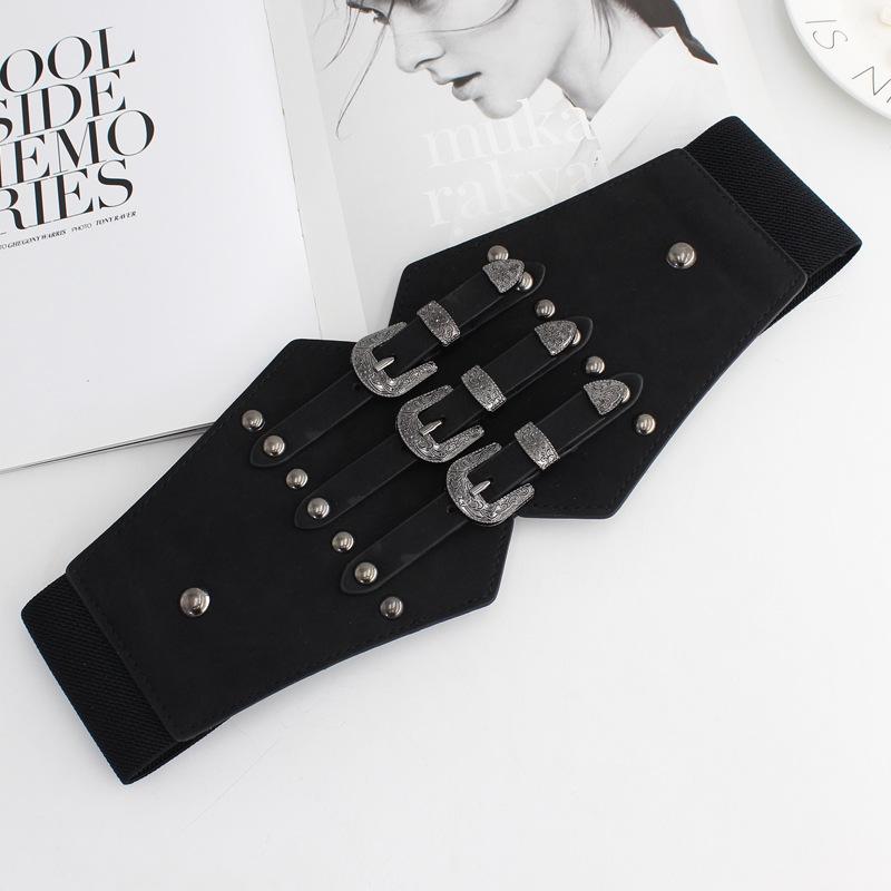 Retro Elastic Wide Waist Seal Ladies Elastic Belt Dress Shirt Decorative Waist Skirt Three Sizes