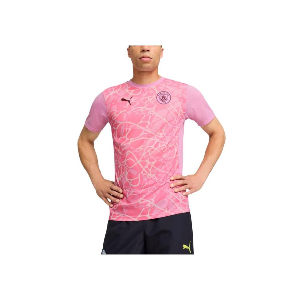 Puma Manchester City SS24 Pre-Match Short Sleeve Jersey Comfortable Stylish Crew Neck Football Shirt Men jersey Pink 777578-25
