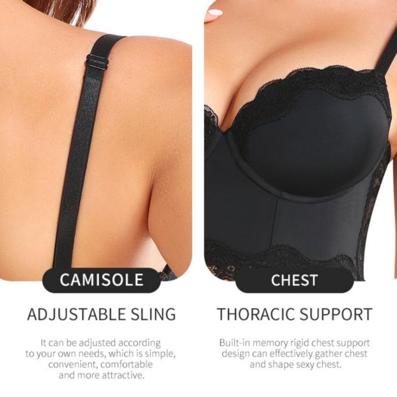 New High Support Body Shaping Vest Style Lace Beautiful Back Plus Size Bra