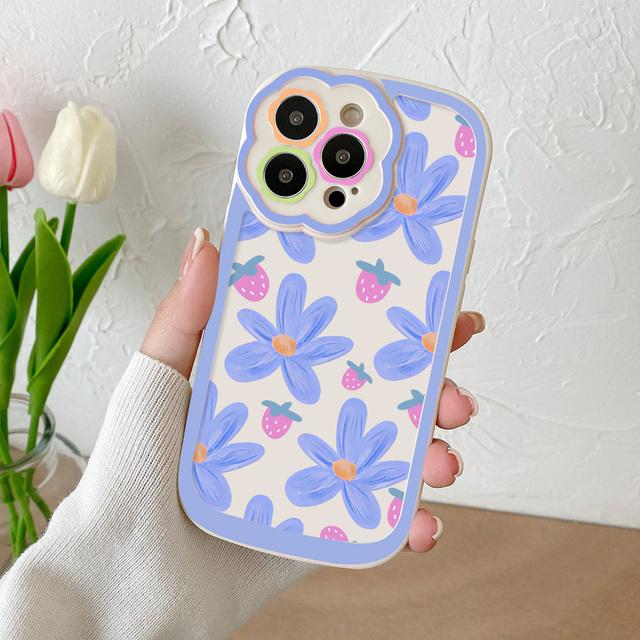 Custodia per telefono con bumper a fiori per custodie per iPhone 13 Pro iPhone 11 12 13 14 Pro Max Xr Xs X Custodia per telefono iPhone11 Copertura posteriore in silicone morbido