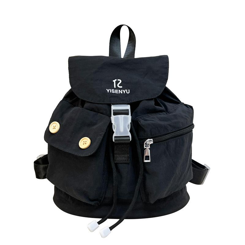 2025 new Korean niche design multi-pocket nylon bundle backpack bag female versatile student backpack