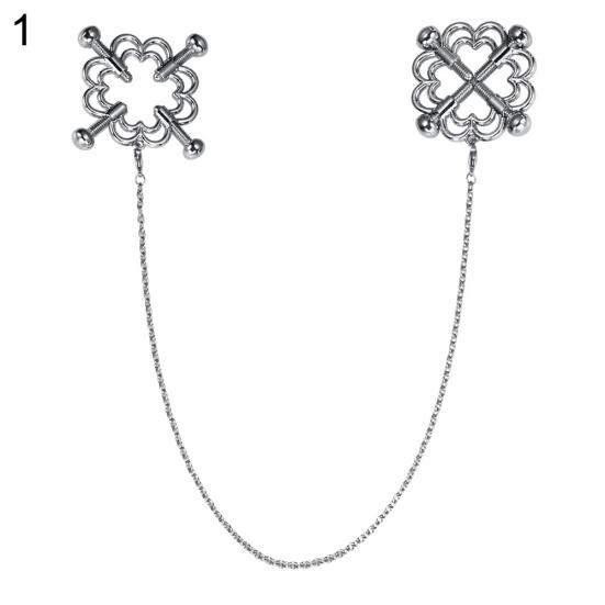 1 par metall brystvorteklemme Justerbar brystklemme Hollow Out Design Voksen sexleketøy