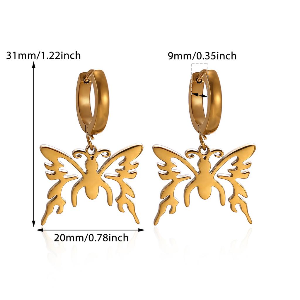 Lily Flower Pendant Hoop Earrings For Women Elegant Gold Color Geometry Heart Stainless Steel Hanging Earring Jewelry Party Gift