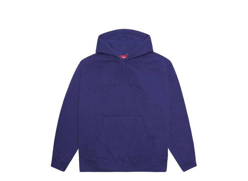 Supreme Felpa con Cappuccio e Applicazione in Raso Blu Lavato