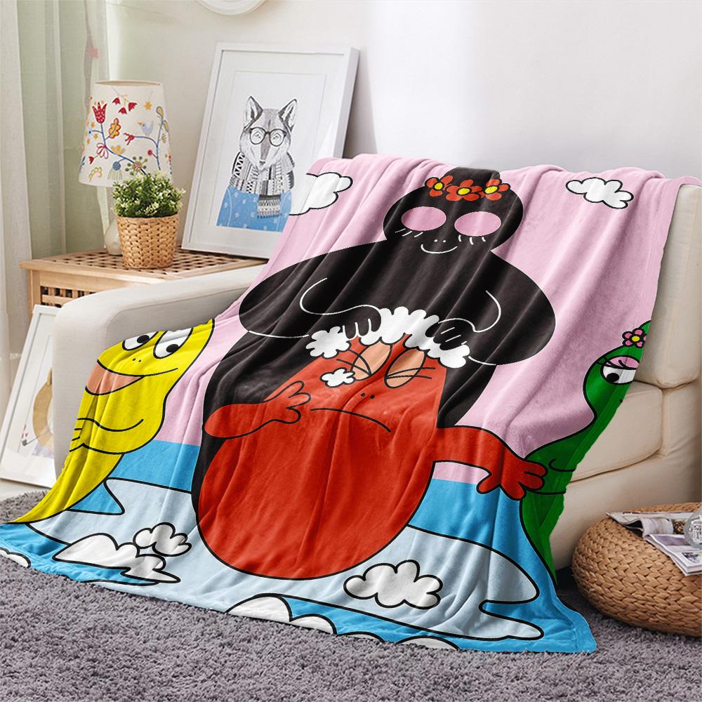 Barbapapa Flannel Blanket, High quality Comfortable for All Seasons, Home Decor, Warmth and Comfort