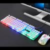 Tastatur Maus Combo Punk Retro Tastenkappen USB Kabelgebunden Bunt Hintergrundbeleuchtet Langlebiges ABS Tastatur und Maus für Gaming Laptop PC