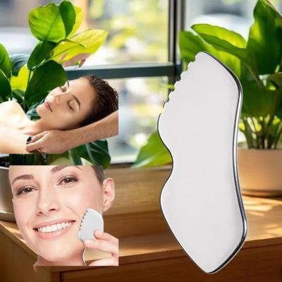 Stainless Steel Facial Roller and Gua Sha Tool – Dual-Function Massage Device for Face and Neck Skin Tightening and Lifting