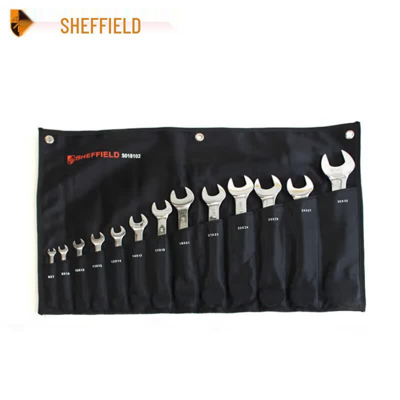 SHEFFIELD 13-Piece Metric Double Open End Wrench Set