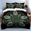 Luxury Emerald Jewelry Set - Wedding Soft Comfortable Duvet Cover Bedding Set Included 1*Duvet Cover & 2*Pillowcases, Gift