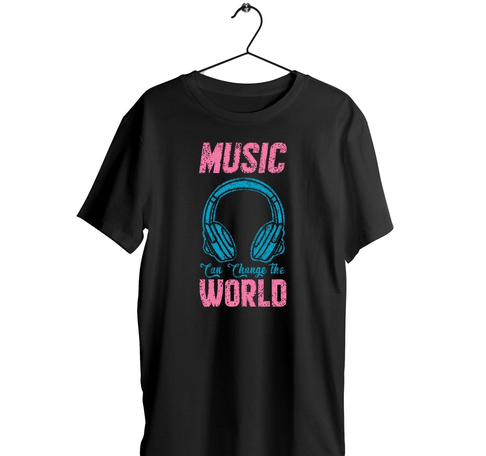 Music Lover T-Shirt Music Can Change The World Cotton Graphic Tee - gift for him L