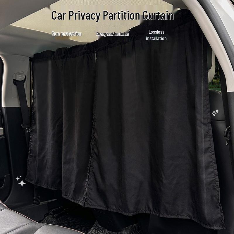 Retractable Front & Rear Car Sunshade Privacy Curtain