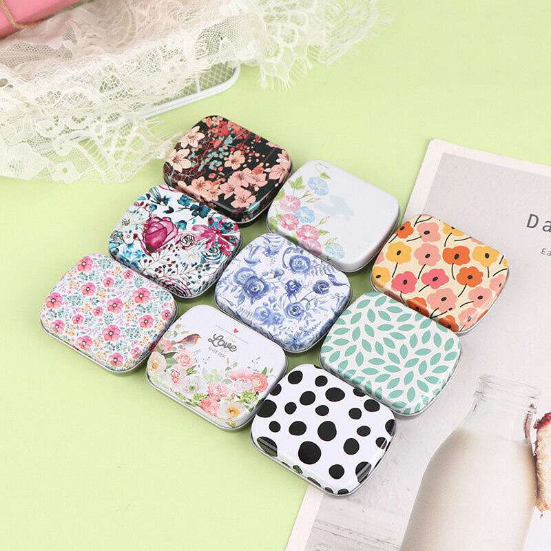 Hinged Tins Portable Storage Rectangle Empty Box Mini Small Metal Mini Skater