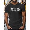 Men's Casual Short Sleeve T-Shirt with Geometric Print - Round Neck, Machine Washable - Perfect for All Seasons