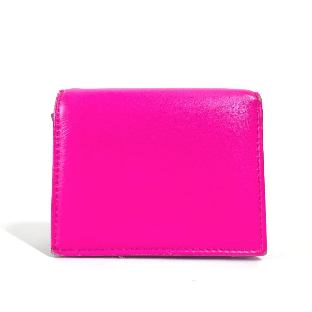Valentino Studs Logo Compact Wallet Folded Wallet Leather Pink