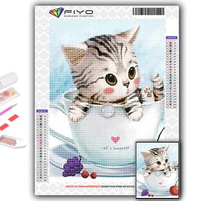 Pittura Diamante Simpatici Animaletti Gatto, Cane, Panda Mosaico Diamante Artigianato Pittura Ricamo Diamante