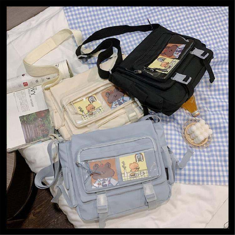 Japanese Shoulder Bag Nylon Book Bag Transparent Itabag Women Handbags JK Bag