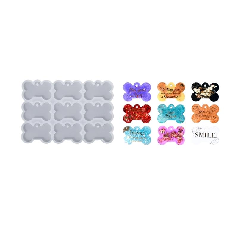 9 Cavity Keychain Molds Pendant Molds Clay Mould Bone Shape Pendant Molds Silicone Hand Making Supplies for Pendant S