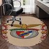 Benfica Printed Round Rug Carpet Chair Rug Area Rug Entryway Doormats,for Office Chair Living Room Bedroom Kitchen Room.
