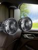 Car Fan 3-speed Car Seat Back Cooling Fan USB Charge Dual Head Fan 360 Degree Rotation Neck Cooler for Summer Cars Accessories