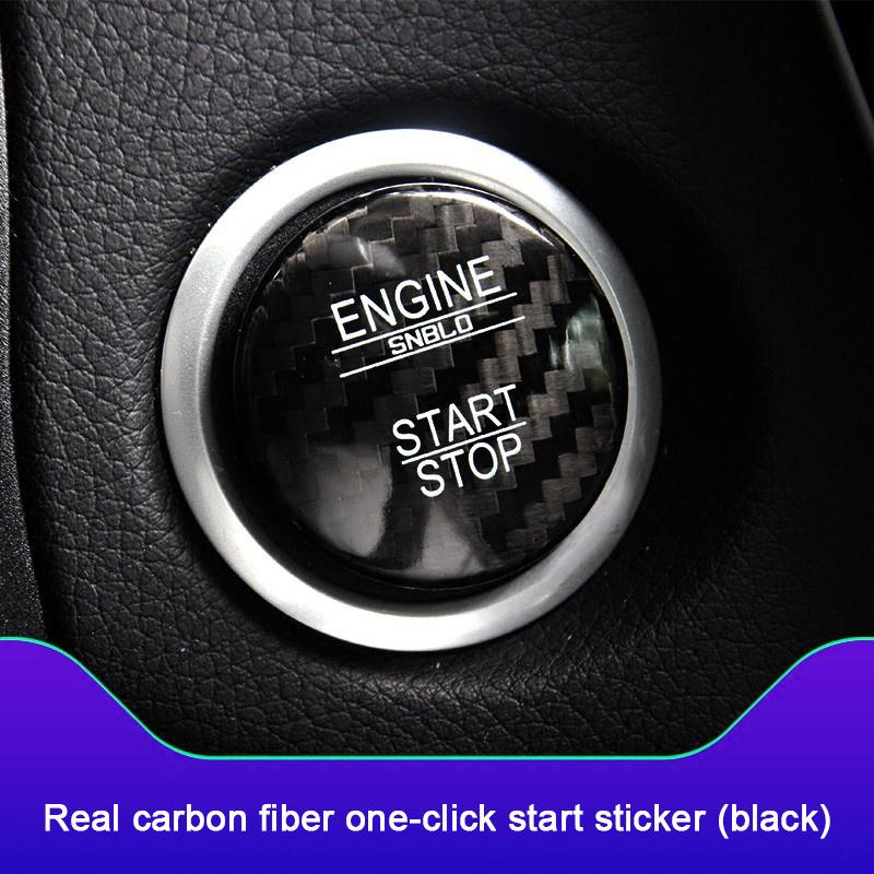Carbon Fiber Car One-Click Start Stop Switch Ignition Buttons Cover For Mercedes Benz C Class W205 GLC X253 2015-