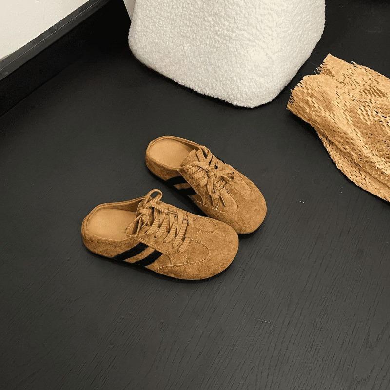 Retro and Comfortable Women's Platform Without Heels Lazy Shoes Women Wear New Spring Bag Head Half Slippers