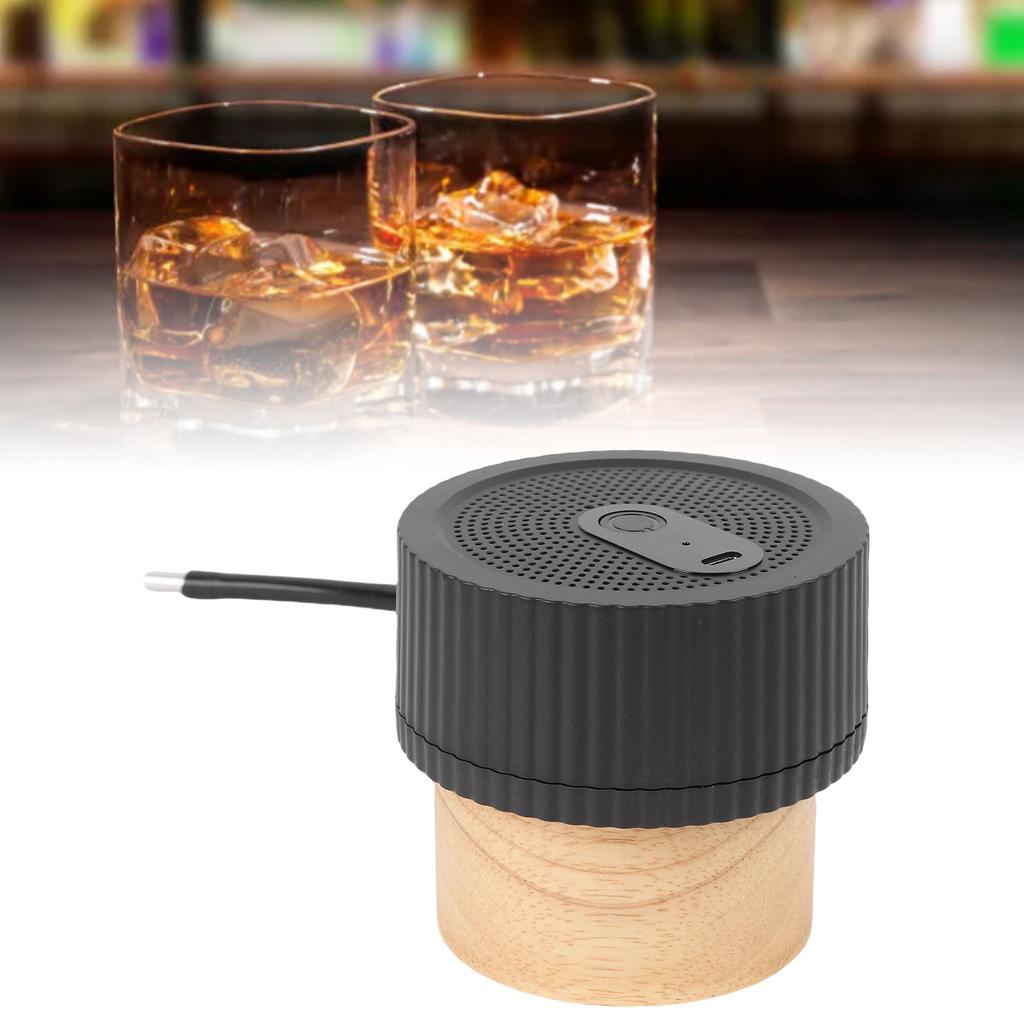 Electric Whiskey Smoker Kit with 6 Wood Chips Cocktail Smoker Infuser Rechargeable Food Drink Smoker Kit for Men Dad