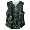 Women's Casual, Loose-Fitting, Printed, Sleeveless Linen Blouse