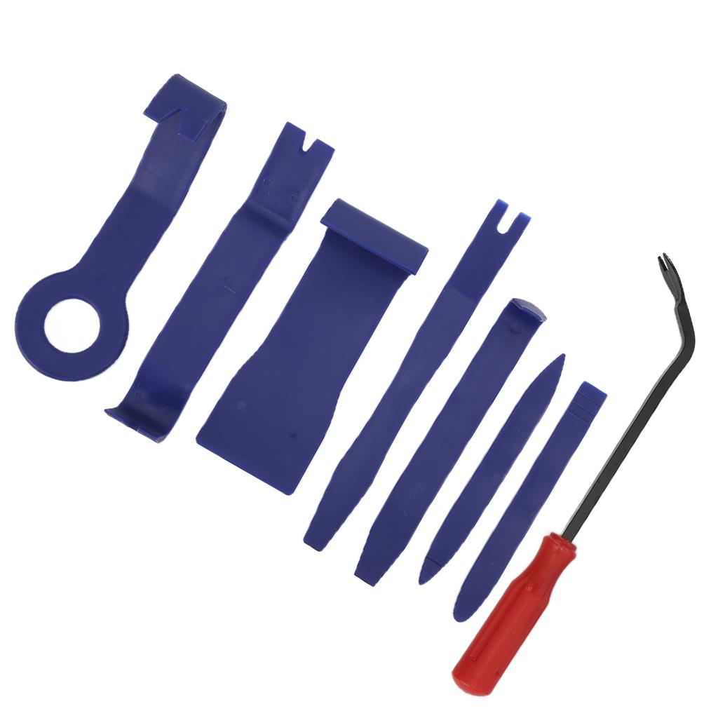 8PCS Car Trim Removal Tool Kit Blue with Red Screwdriver Door Window Clip Fastener Remover Install