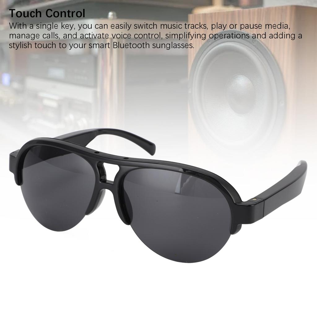 Smart Bluetooth Sunglasses Touch Control Built in HD Mic Double Speakers Smart Glasses for Men Women