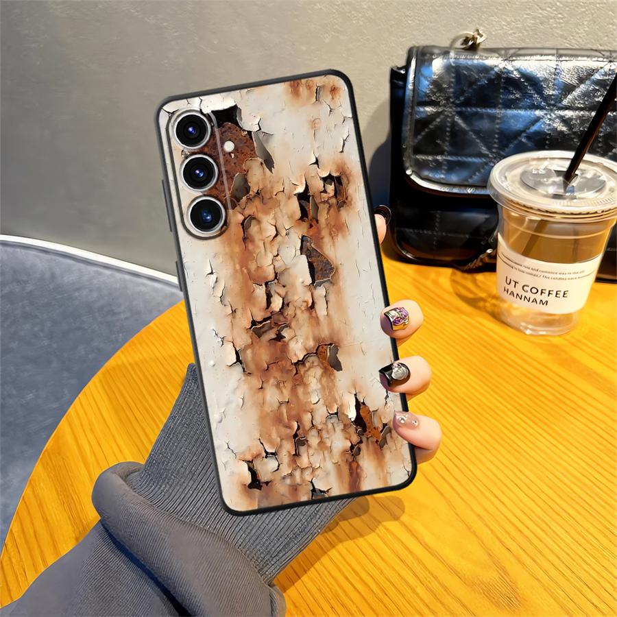 Retro Rust Design Soft Back Phone Cover Case for Samsung Galaxy A12 A13 A54 A71 A16 A21s A51 A52 A14 A15 A72 A73 A24 A31 A22 A23