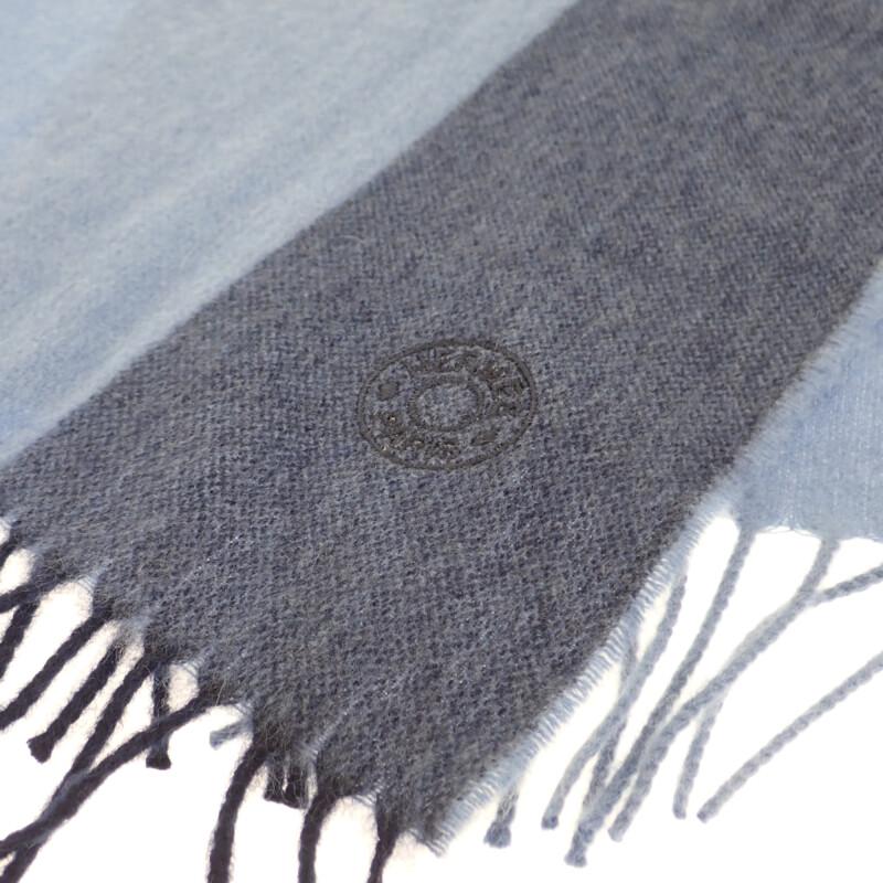 HERMES   Scarf Blue Cashmere Mens