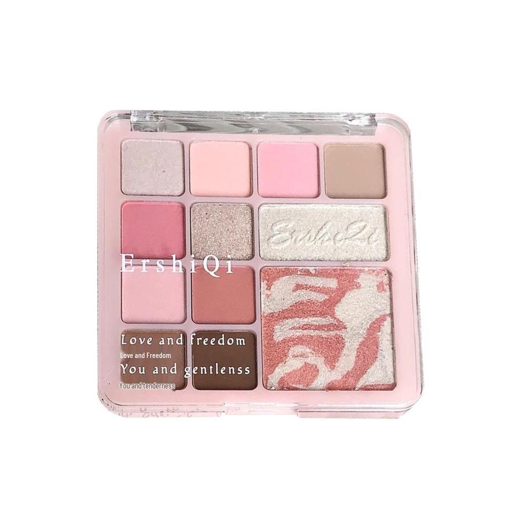 ErshiQi Earth Tone All-in-One Palette: Shimmer, Matte, Highlight, Blush & Eyeshadow.
