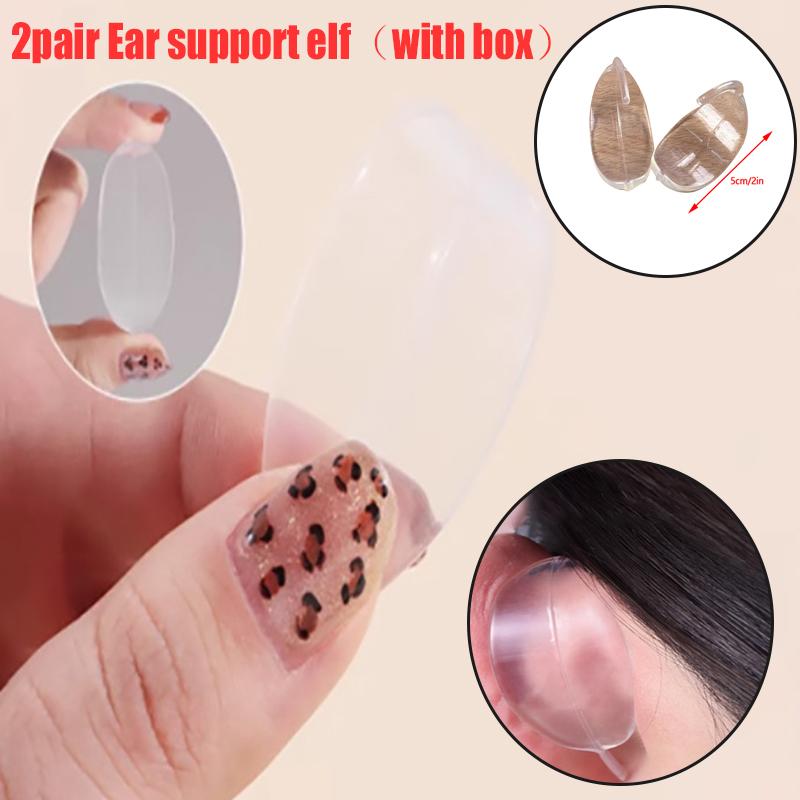 2 Box/4pc Elf Earhook V-Face Wearable Ear Stand Reusable Strong Support Fixed Invisible Earrings Protruding Prominent Correction