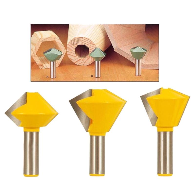Router Bit 1/2" Shank Bird's Mouth Glue Joint Woodworking Accessories Milling Cutter 3x/set 6/ 8/12 Sided for Columns