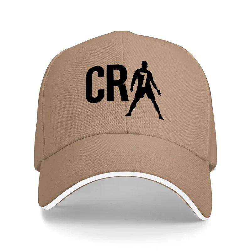 CR Fußballspieler Logo Schwarze Baseballkappe Unisex Verstellbare Sportkappe Mode Streetwear Accessoire für Fans und Athleten