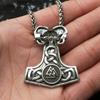 Thor's Hammer Necklace Valknut Compass Aries 126
