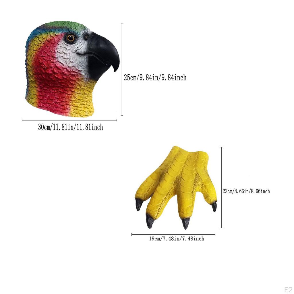 Parrot Claw Gloves Full Head for Decor Carnival Cosplay Events Party