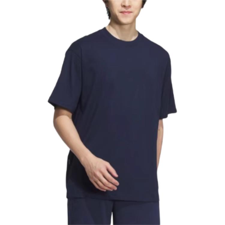 Adidas Sport Lifestyle Serie Lockere Passform Rundhalsausschnitt Kurzarm T-Shirt Unisex Oberteile Marineblau JD0345