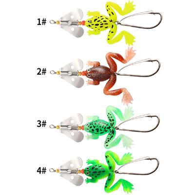 4PCS Frog Soft Baits Shad Soft Lure Jigging Spoon Lure Fishing Lure Bait Prop Topwater Catfish Silicone Artificial Wobblers