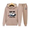 Hooded Sweatshirt Women's Hoodie Say No Men Suit Hoodie Two Pieces Set Autumn Men's Hoodie + Pants Sets