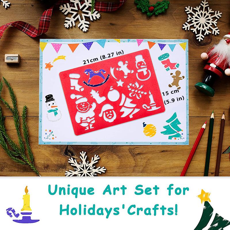 Kids Drawing Stencils Set: 20 pcs Large Plastic Templates with 300+ Patterns for Painting - Creative Gift for Girls & Boys