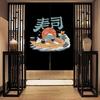 Nordic Door Partition  Kitchen Snack Shop Restaurant CurtainJapanese Sushi Dharma Fish Door Curtain Printing Bedroom Window