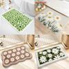 Sweet Flower Pattern Plush Absorbent Floor Mat Carpet For Home Use