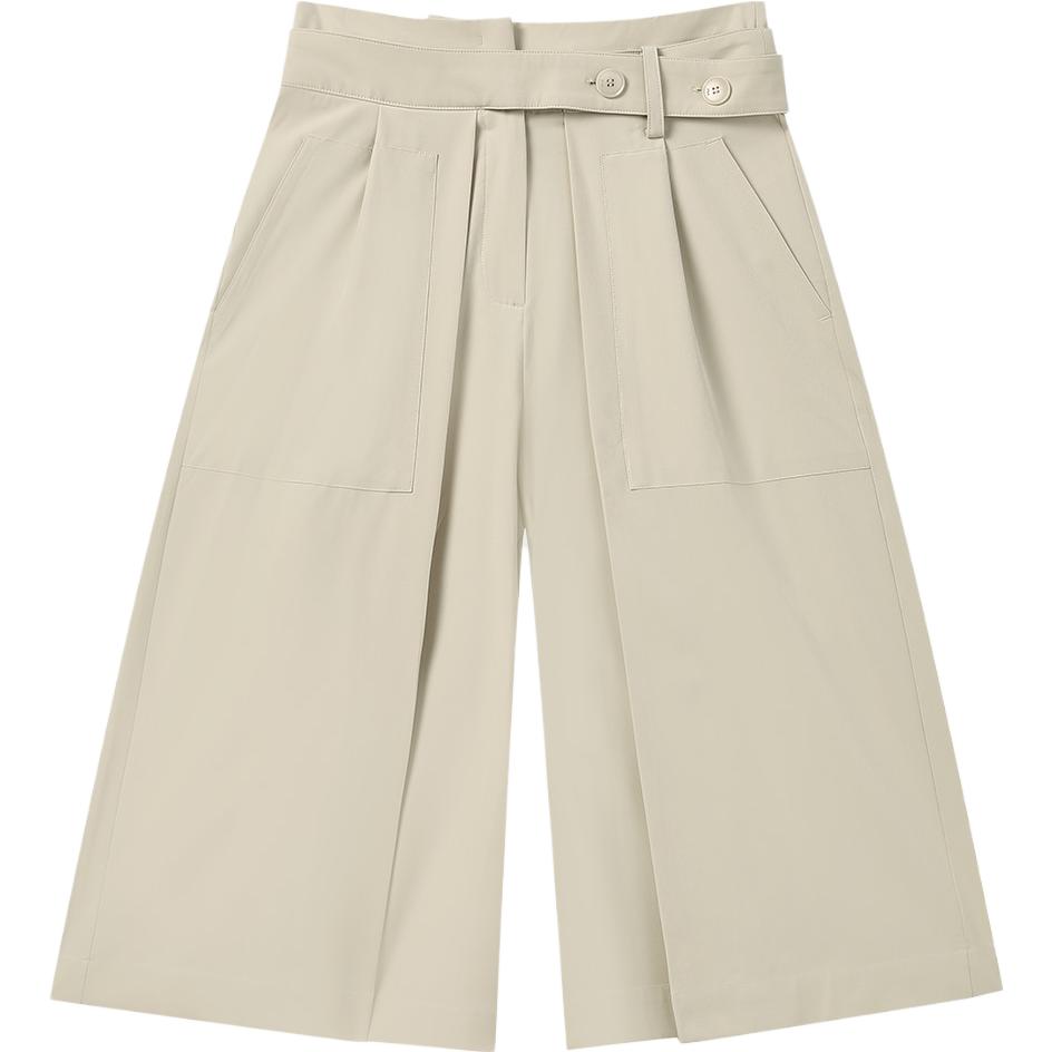 

FILA Emerald Woven Simple Commuter Loose Wide Leg Cropped Casual Pants Women bottoms Georgette F11W334809FLK M