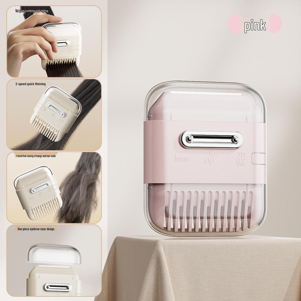 Exquisite 6-in-1 Bangs Trimmer: Adjustable Multifunctional Hairdressing Comb with Thinning Blade