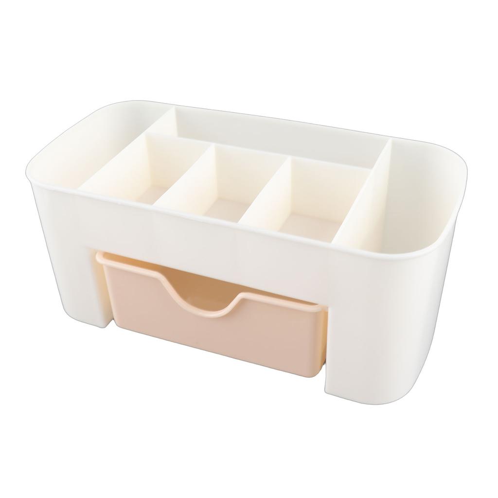 Cosmetics Makeup Organizer PP Multifunctional 6 Compartments Makeup Desk Organizer with Drawer